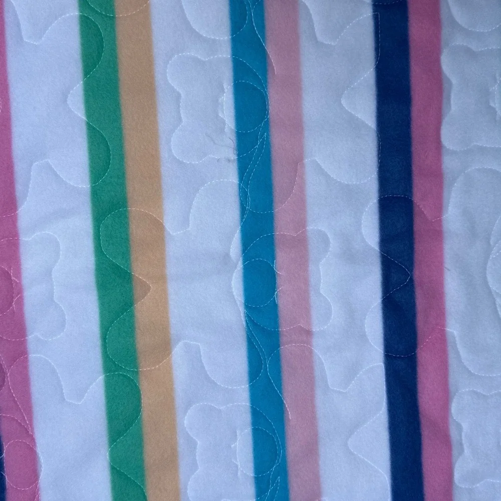 2.8 Handmade Patchwork Quilt 52x53 Teddy Bear Quilting Rainbow Pastel Throw Lap